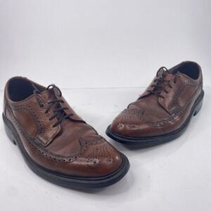 O'Sullivan Adult Size 9 Brown Winged Tip Leather Oxford Dress Shoes 985137